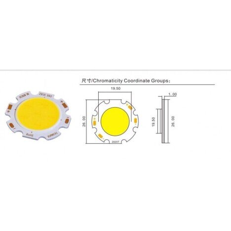 LED COB 26MM , PUTERE 5W